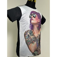 Beautifull Tattoo Girl  T-Shirt Rap Hip Hop Gangster Street Wear Urban Fashion Black Size: M/L/XL [Size: Medium]