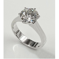 Ladies 2.5 Carat Diamond 18K Yellow & White Gold Solitaire Engagement Ring