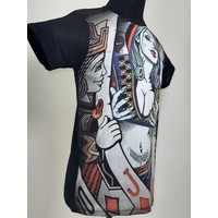 Queen of Hearts T-Shirt Hip Hop Urban Fashion Street Wear Black Size: M/L/XL/2XL [Size: M - 40in/102cm Chest]