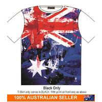 T-Shirt AU Flag Aussie Pride with Attitude Street Fashion Mens Ladies AU STOCK [Size: M - 40in/102cm Chest]
