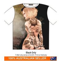 T-Shirt Sexy Tattoo Girl in Handcuffs Street fashion Mens Ladies AU STOCK