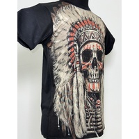 Indian Chief Tribal T-Shirt Abstract Urban Fashion Street Wear Black Size: M/L/XL/2XL [Size: M - 40in/102cm Chest]
