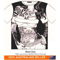 T Shirt My life tattoo Street Fashion Mens Ladies  AU STOCK [colour: Black] [Size: M - 40in/102cm Chest]