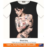 T-Shirt Lady with body art tattoo and Attitude Street Fashion Mens Ladies AU STOCK [Size: M]