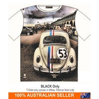 T-Shirt 53 herbie love bug VW Street Fashion Mens Ladies BLACK T [Size: M - 40in/102cm Chest]