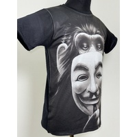 Vendetta Monkey T-Shirt Hip Hop New Wave Urban Fashion Street Wear Black Size: M/L/XL/2XL [Size: M - 40in/102cm Chest]