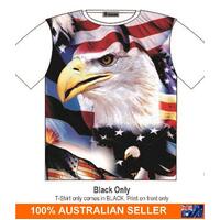 USA Patriot T Shirt. USA Eagle and flag Street fashion Mens Ladies  AU STOCK [Size: L - 42in/107cm Chest]