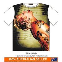 T-Shirt Pink Hair Tatts Muso Chick Street Fashion Mens Ladies AU STOCK
