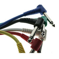 Guitar Patch Cable Leads Angled 1/4 6.35mm Set of 6