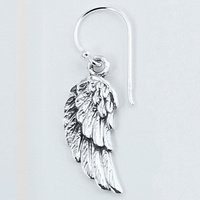Realistic Antiqued Sterling Silver Wing Dangle Earrings 2.85 Grams NEW