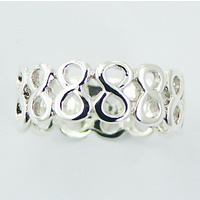 Sterling Silver Side-to-Side Infinity Band Ring 2.86 Grams [Size: 7/54]