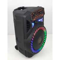 Bluetooth Karaoke Party Speaker 12 inch on wheels + Mic USB TF card Remote Control NEW