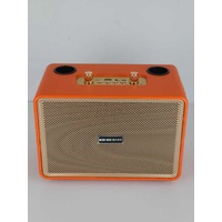 NEW Booms Bass M4202 Karaoke Portable Speaker Orange with Dual Microphones