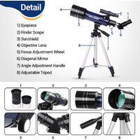 USCAMEL 70mm Refractor Telescope with Tripod, Phone Adapter & Backpack (NEW)