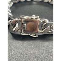 Mens 925 Sterling Silver Figaro Link Bracelet (New)