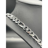 Mens 925 Sterling Silver Figaro Link Necklace (NEW)