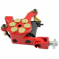 Tattoo Machine Gun for lining and shading Dual 10-wrap Coil Professional tattoo Gun RED Bullet Style AU STOCK