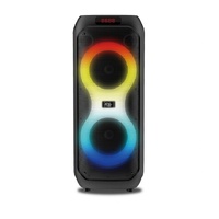 DJ Powered Karaoke Party Bluetooth Super Bass Dual 8 Inch 60W Speaker RGB Light