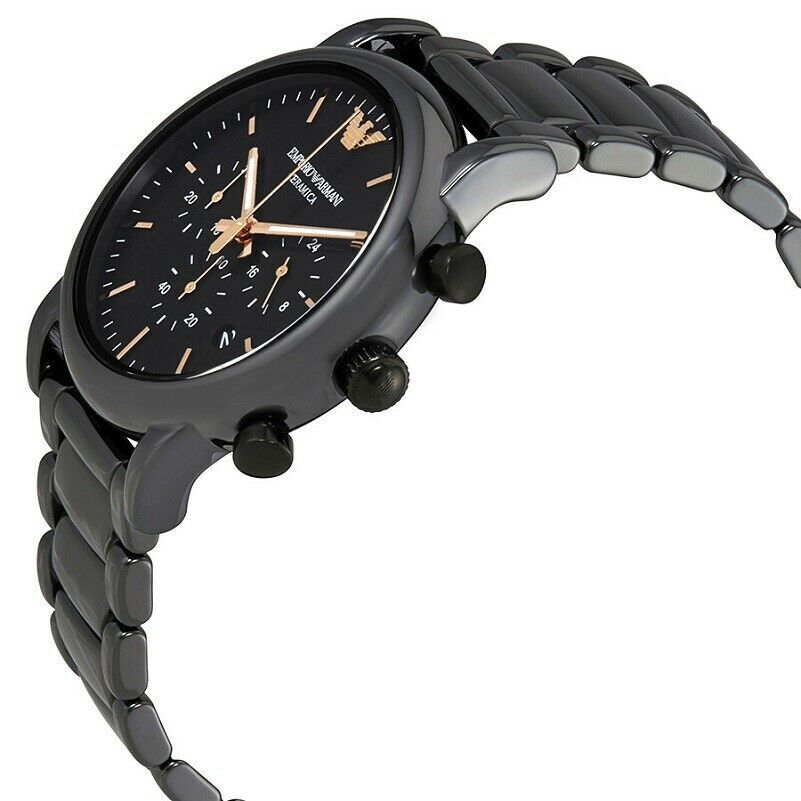 Emporio Armani Luigi 43mm Dial Men's Black Ceramic Quartz Watch AR1509