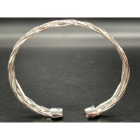 Unisex Sterling Silver Braided Cuff Bangle (Brand New)