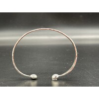Unisex Sterling Silver Textured Cuff Bangle (Brand New)