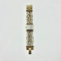 Guess W0140L2 Ladies Silk Silver Pearl Charm Watch Gold Tone Dial