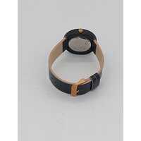 Uncle Jack Unisex Quartz Watch BE x UJ Genuine Leather Black Strap