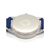 Uncle Jack Men's White Dial Quartz Analog Watch Navy Blue Leather