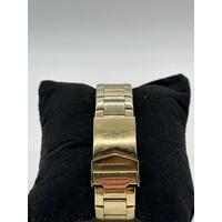 Elite Ladies Gold Tone Stone Set Watch Model 5080035 Fashion Timepiece