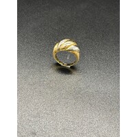 Ladies 18ct Two Tone Twist Design Ring (Pre-Owned)