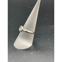 Ladies Solid 14ct White Gold Diamond Ring Fine Jewellery 3.5 Grams Size UK P