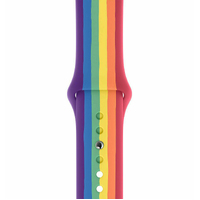 Rainbow Silicone Sport Band Pride Wrist Strap For Apple Watch 38/40/42/44mm S/M [Size: 38/40mm S/M]