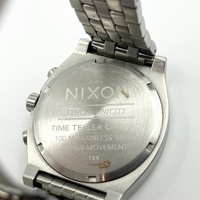 Nixon Synchronicity Time Teller Chrono Quartz SS Watch Black Dial