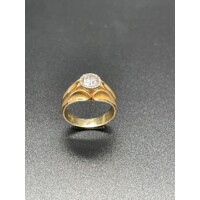 Ladies 18ct Yellow Gold Cubic Zirconia Ring Fine Jewellery Elegant Design