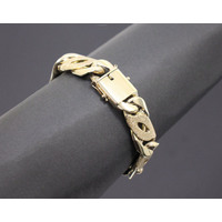 Men's 9K Solid Yellow Gold Birds Eye Link Chain Bracelet 143.6 Grams (pre-owned)