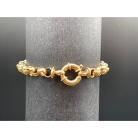 Ladies 9ct Yellow Gold Belcher Bracelet (Pre-Owned)