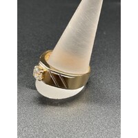 Mens Solid 14ct Yellow Gold Diamond Ring Fine Jewellery 12.7 Grams Size UK Z+3