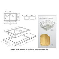 Smeg LD862A Double Bowl Topmount Sink (New never used)