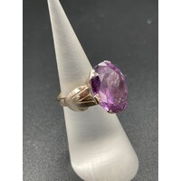 Ladies 9ct Rose Gold Purple Gemstone Ring (Pre-Owned)