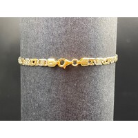 Mens 18ct Yellow Gold Birds Eye Link Bracelet Fine Jewellery Luxury Gift for Him