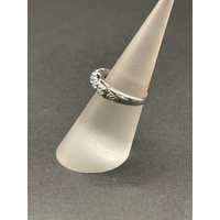 Ladies 9ct White Gold Cubic Zirconia Ring