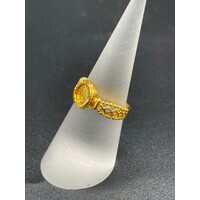 Unisex Solid 18ct Yellow Gold Coin Ring Fine Jewellery 2.6 Grams Size UK M
