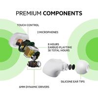 Belkin SoundForm Play True Wireless In Ear Headphones White IPX5 Rated