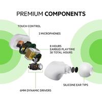 Belkin SOUNDFORM Play True Wireless Earbuds White IPX5 Sweat Water Resistant