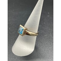 Ladies 9ct Yellow Gold Blue Gemstone Ring Fine Jewellery 4.0 Grams Size UK O