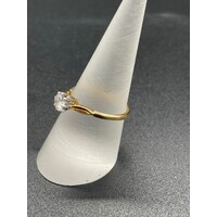 Ladies Solid 18ct Yellow Gold Diamond Ring Fine Jewellery 2.5 Grams Size UK P