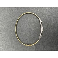 Ladies Solid 18ct Yellow Gold Oval Bangle Box Clasp Fine Jewellery 10.2 Grams 