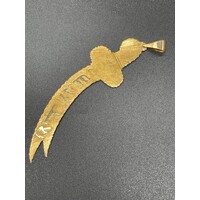 Unisex Solid 21ct Yellow Gold Sword Pendant Fine Jewellery 14.4 Grams