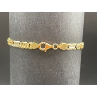 Unisex 18ct Yellow Gold Birdseye Link Bracelet Luxury Fine Jewellery 