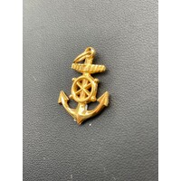 Unisex 21ct Yellow Gold Anchor Pendant (Pre-Owned)